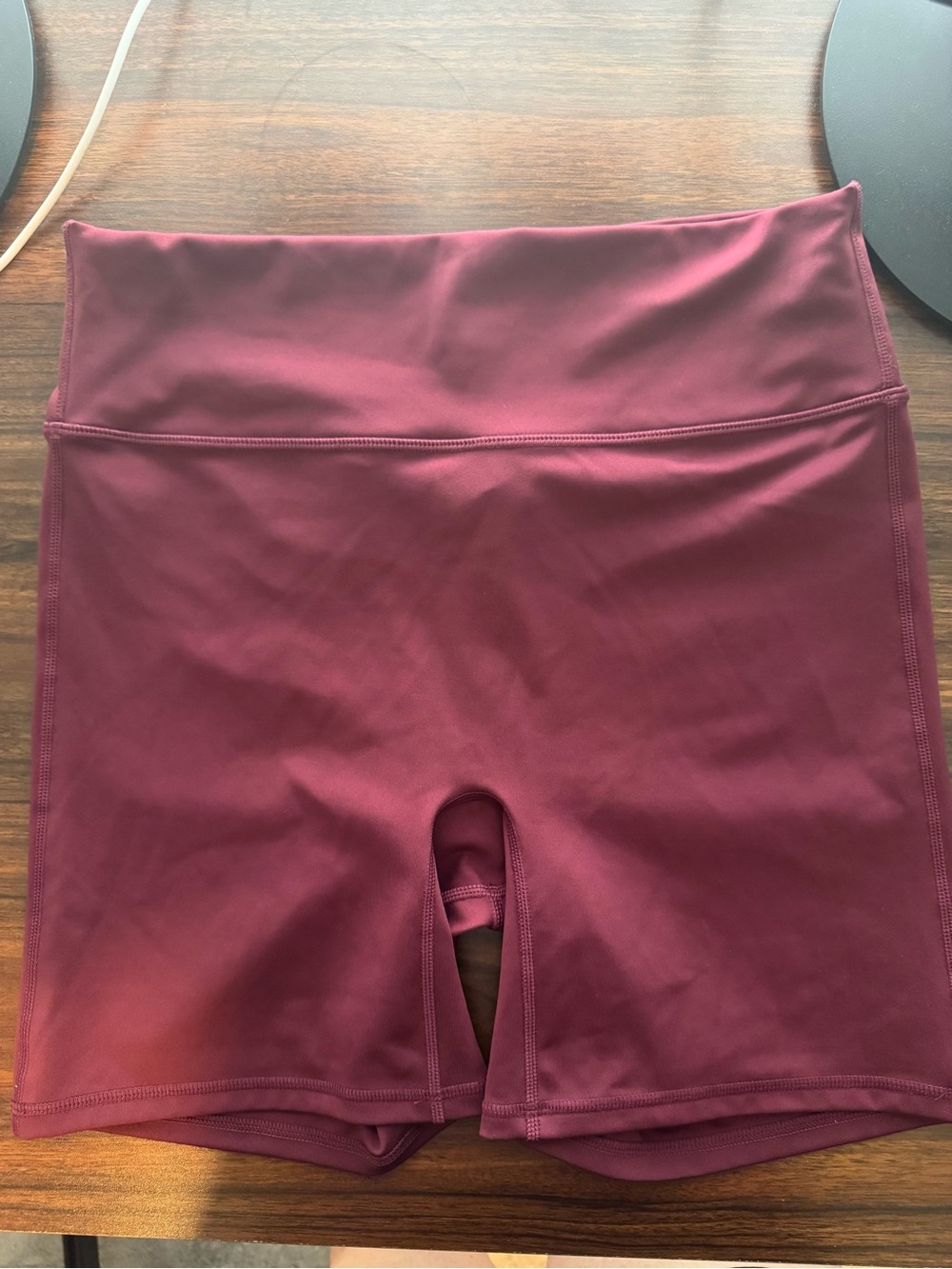 Fabletics High-Waist Athletic Shorts in Burgundy